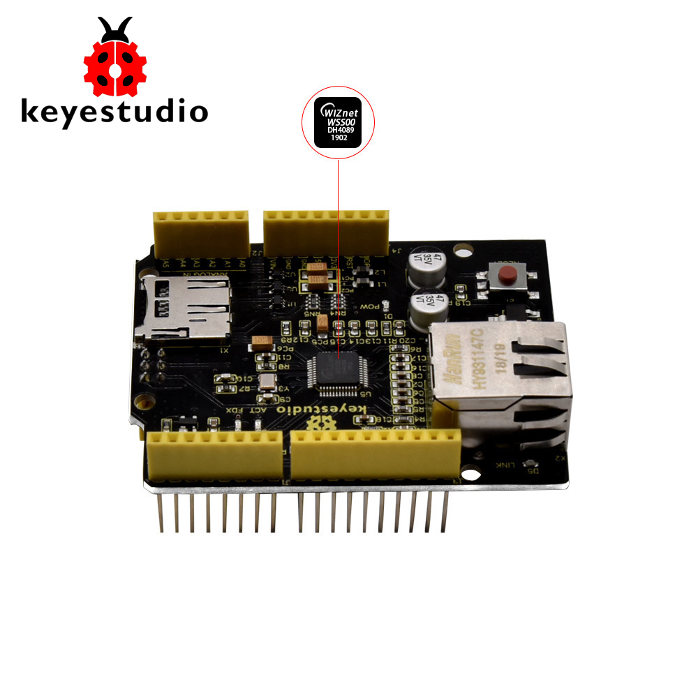 Ethernet Module W5500 - Keyestudio W5500 Ethernet Shield Ethernet ควบคุมบอร์ดขยายสําหรับ