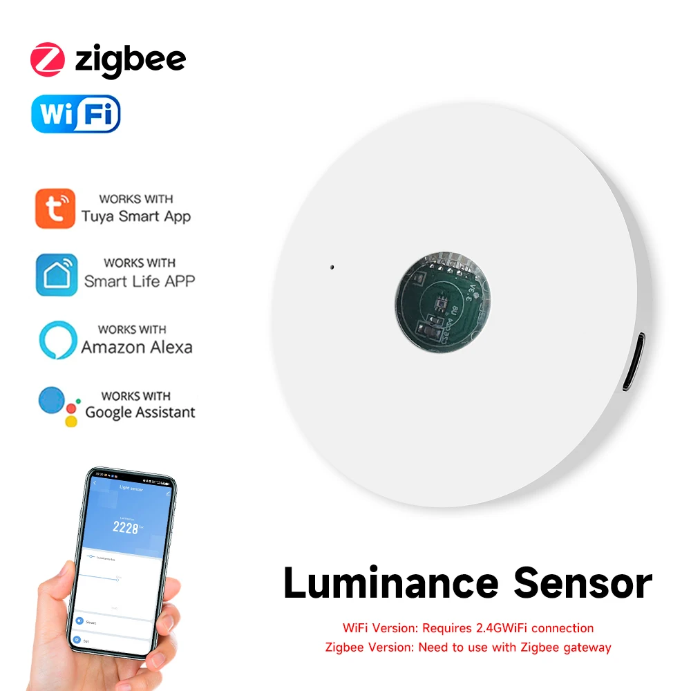 Home Automation Ideas - Tuya WiFi/ZigBee Light Sensor เซ็นเซอร์ความสว่างความสว่างเครื่องตรวจจับ Home