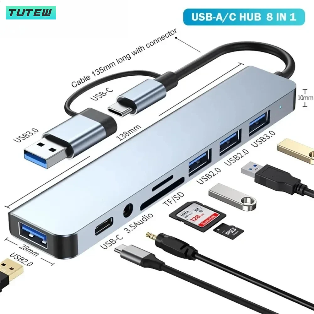 ฮับ USB-C 8 in 1 ตัวแยก USB ตั - Home Assistant Sd บทวิจารณ์และราคา