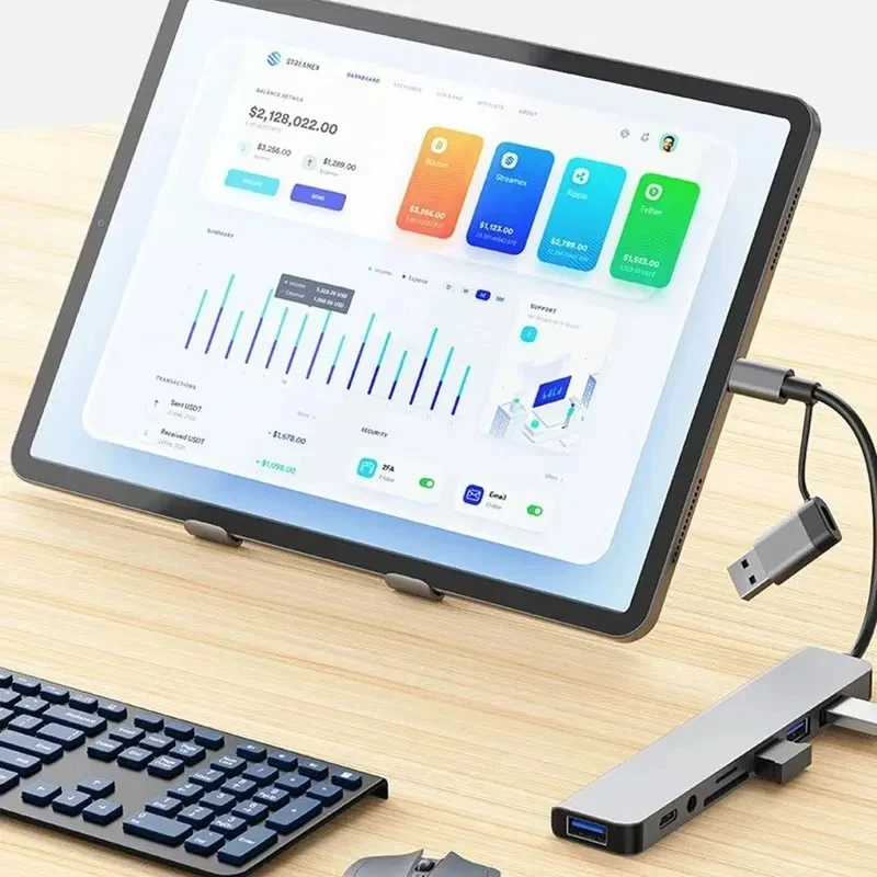 ฮับ USB-C 8 in 1 ตัวแยก USB ตั - Home Assistant Sd บทวิจารณ์และราคา