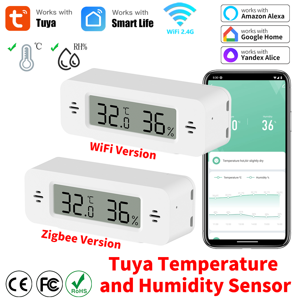 Tuya WiFi/Zigbee อุณหภูมิความช - Home Automation Ideas บทวิจารณ์และราคา