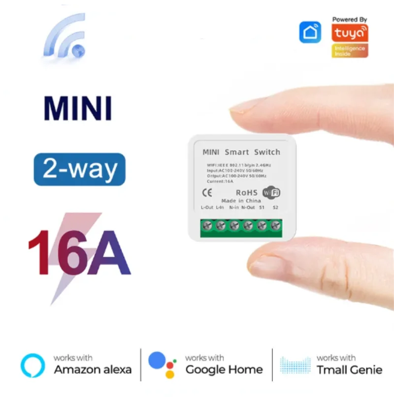 Tuya มินิ16A สวิตช์ WIFI สมาร์ - Home Automation Ideas บทวิจารณ์และราคา